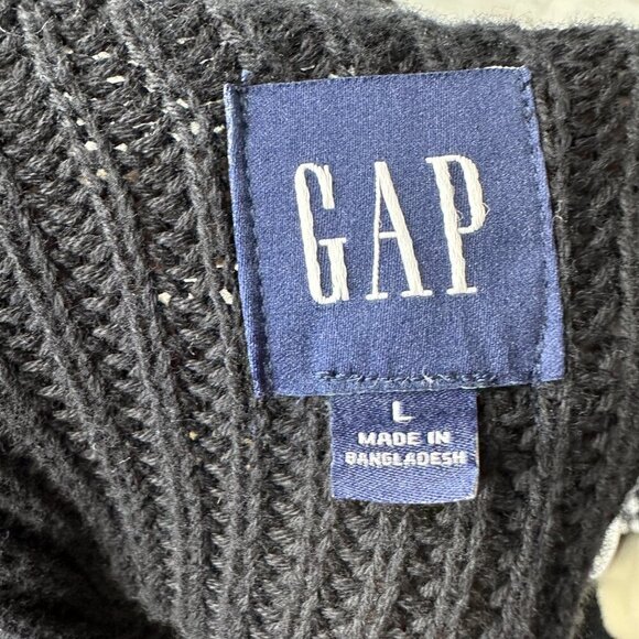 NWT Gap Womens 100% Cotton Tortoise Button Oversized Black Cardigan Size Large - Picture 5 of 11